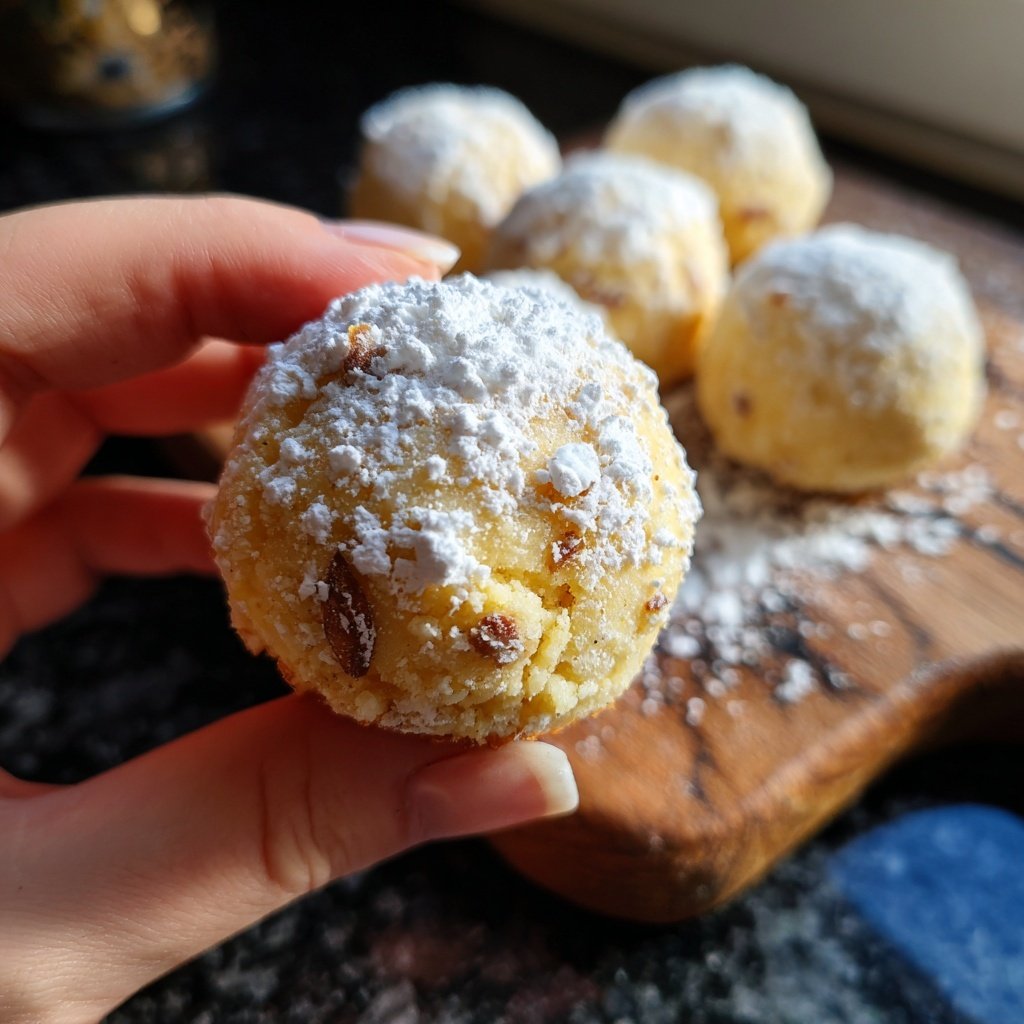 Rezept Vanillekipferl-Kugeln mit Marzipan & Nougat
