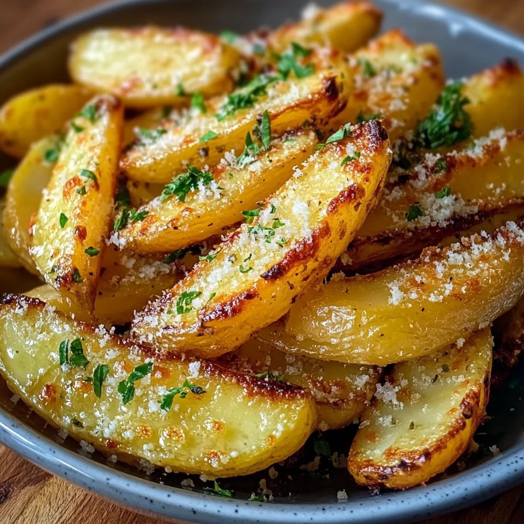Knusprige Knoblauch-Parmesan-Kartoffelspalten