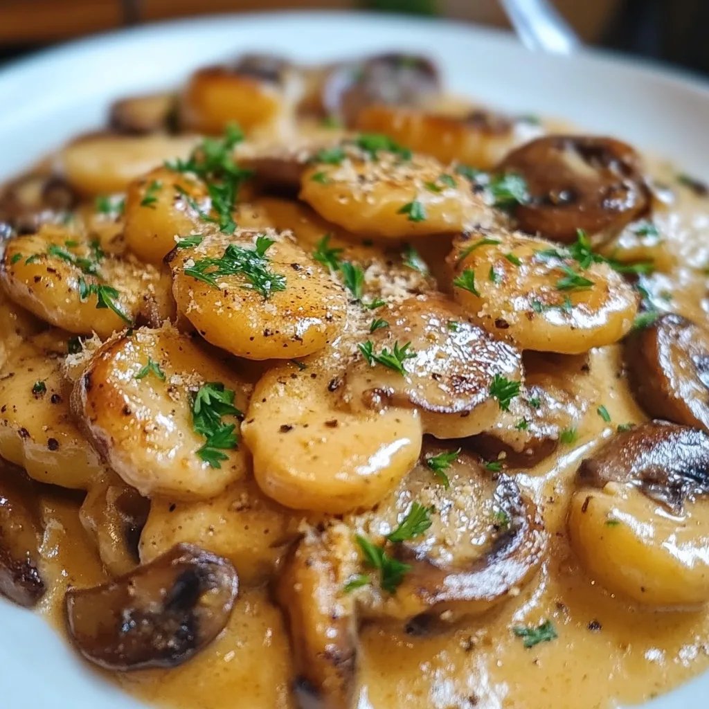 Cremige Gnocchi-Pilz-Pfanne