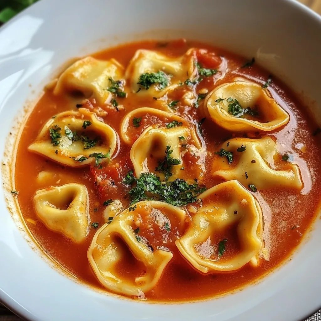 Tomaten-Tortellini-Suppe