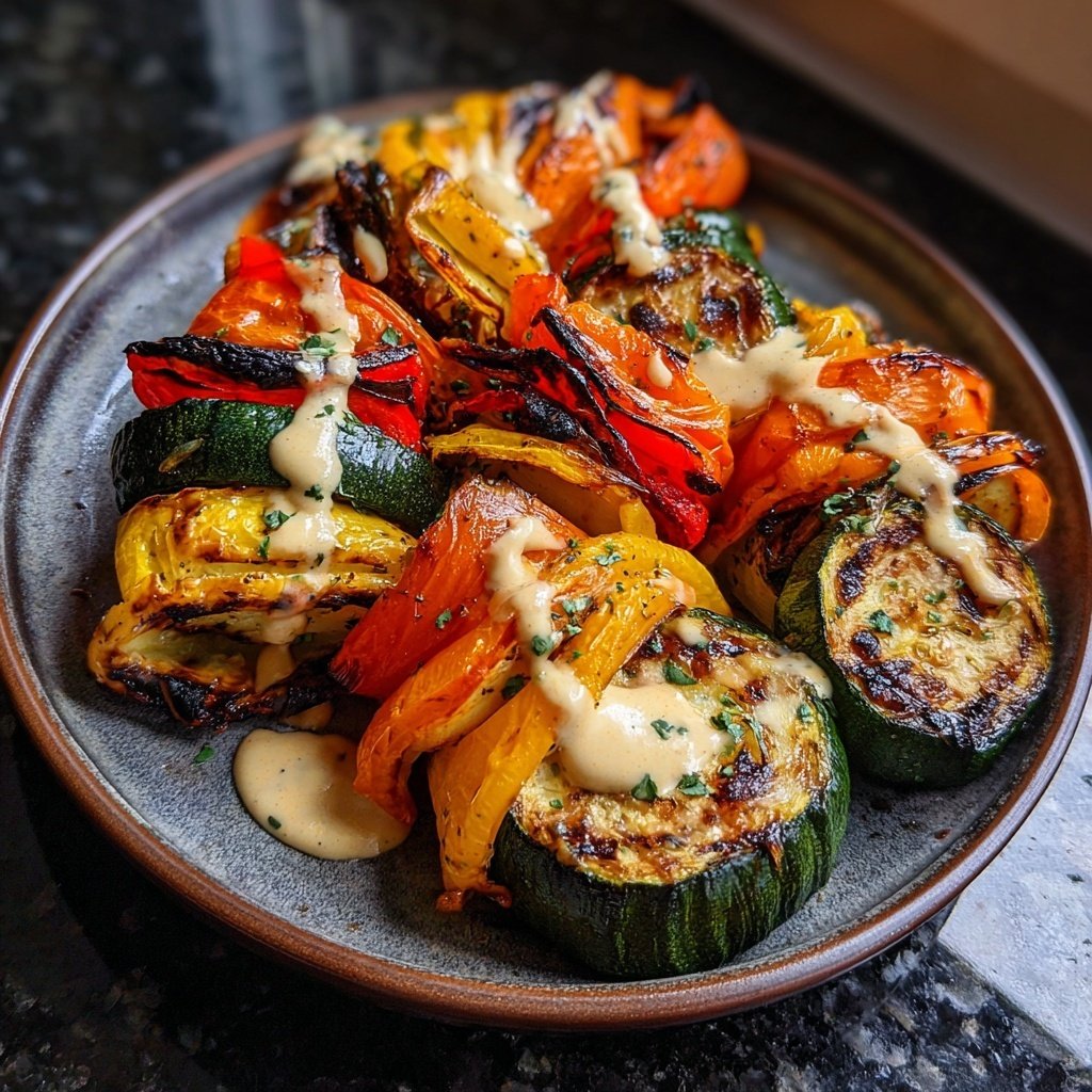 Gebratenes Gemüse Schüsseln Tahini Soße