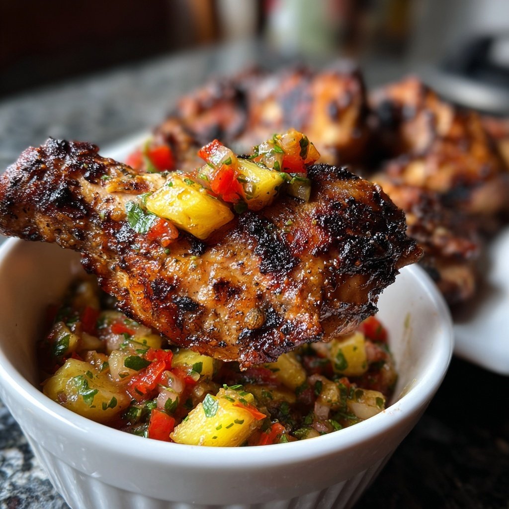 Jerk Hähnchen mit Ananas Salsa