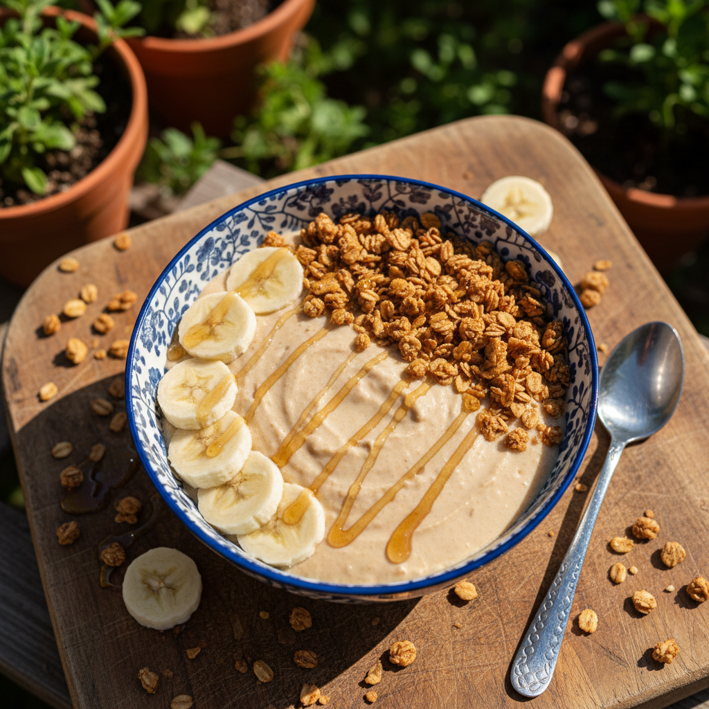 Erdnussbutter Bananen Smoothie Bowl