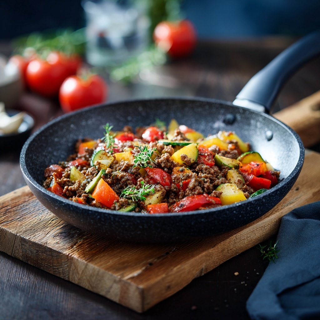 Mediterrane Hackfleisch Pfanne