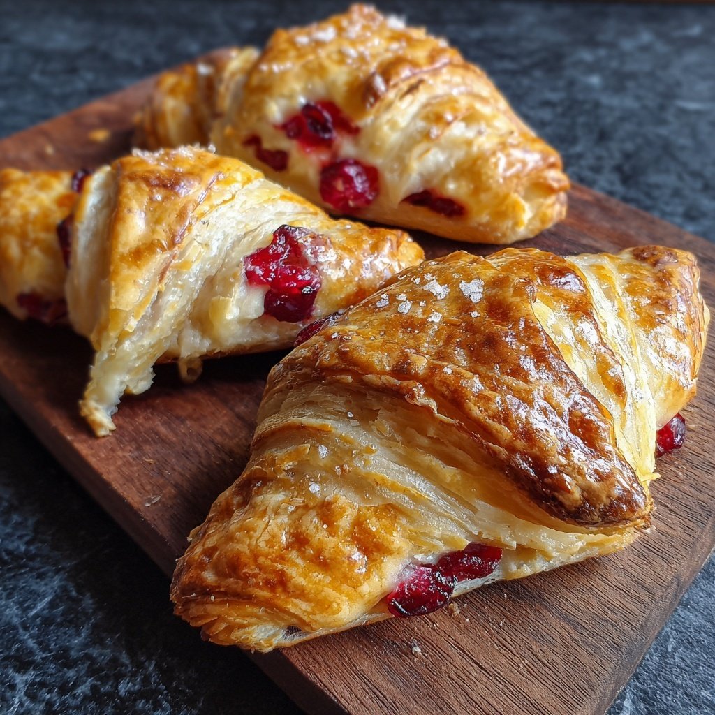 Cranberry Feta Blätterteig Kränze