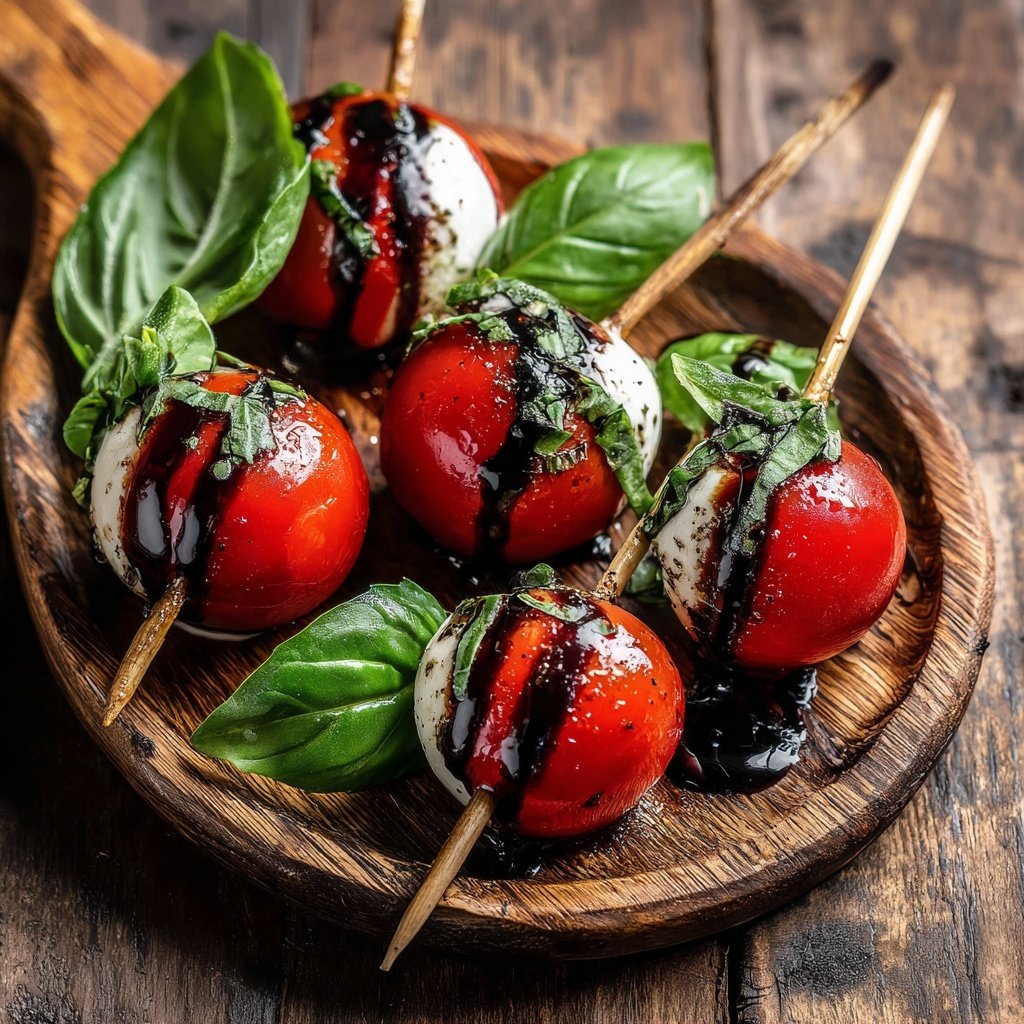 Einfache Caprese Kirsch Tomaten Spieße