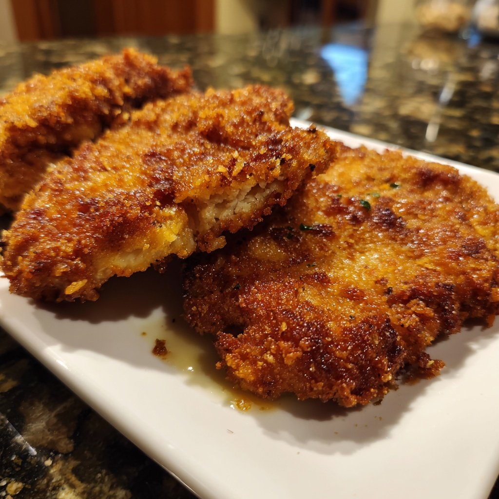 Knusprige Deutsche Schnitzel mit Fondue-Schnitzel-Soße