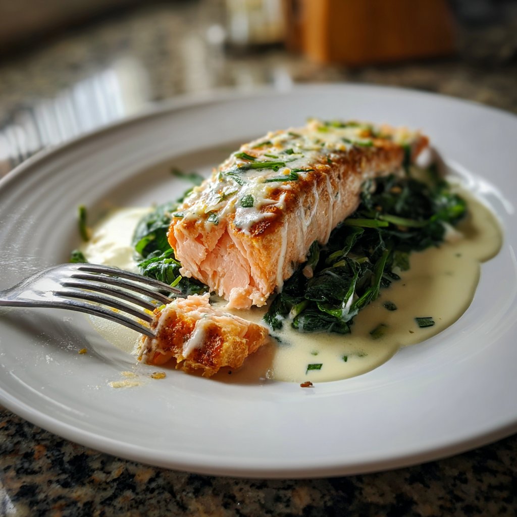 Himmlisches Lachsfrühstück mit Spinat