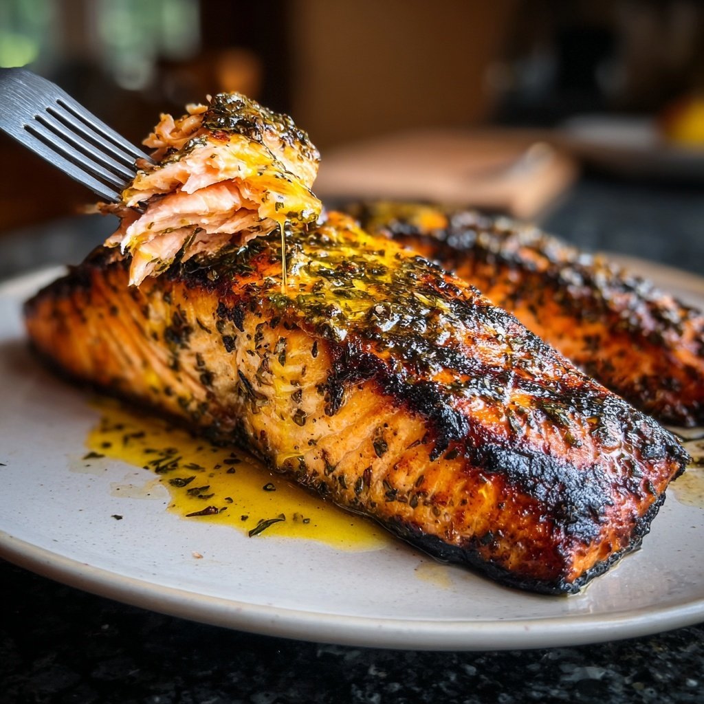 Gegrillter Lachs Mit Zitronenbutter