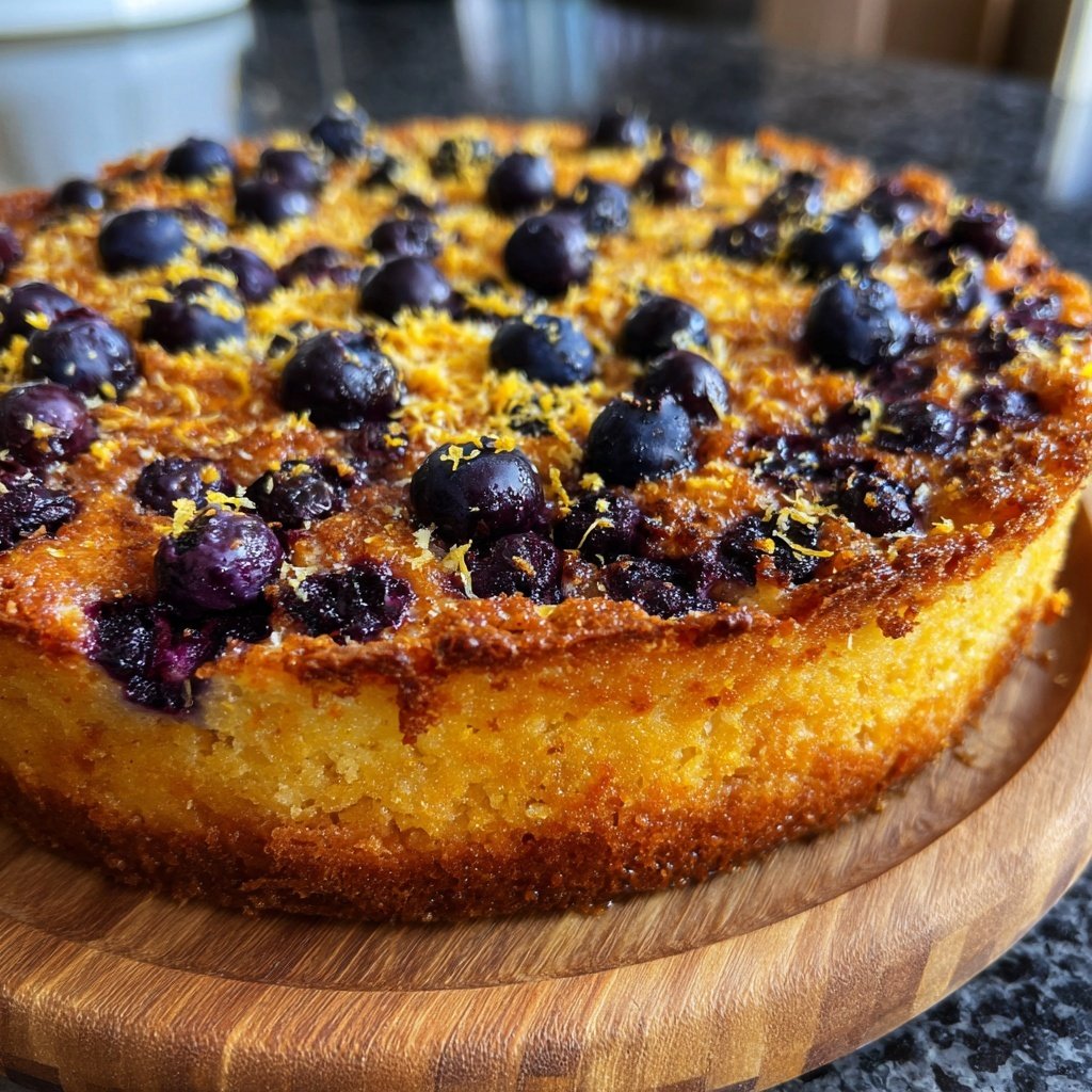 Zitrone Blaubeeren Sauerteig mit Polenta Topping