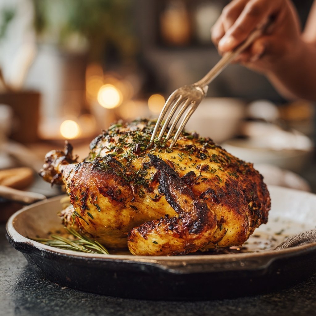Geröstetes Knoblauch Hähnchengericht
