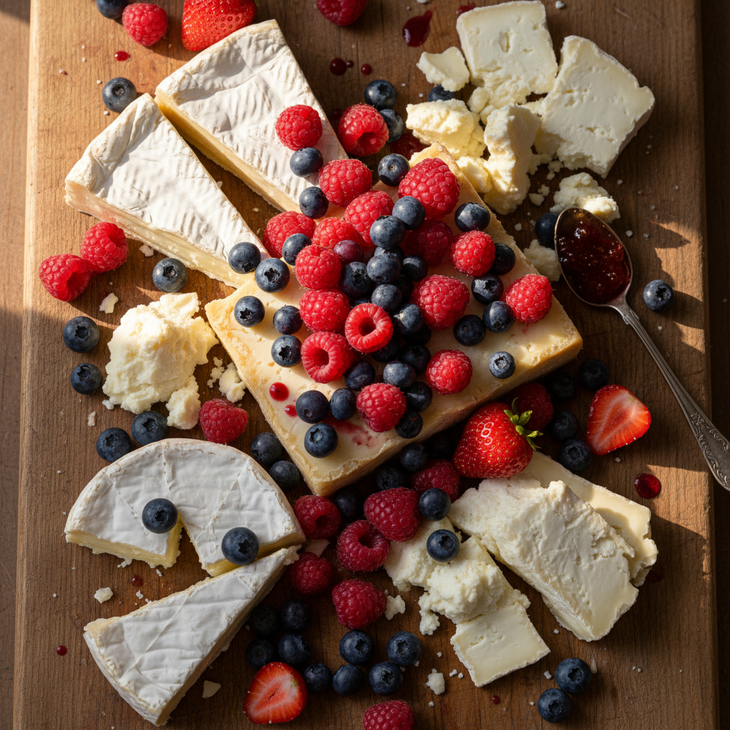 Feine Käse und Beeren Platte