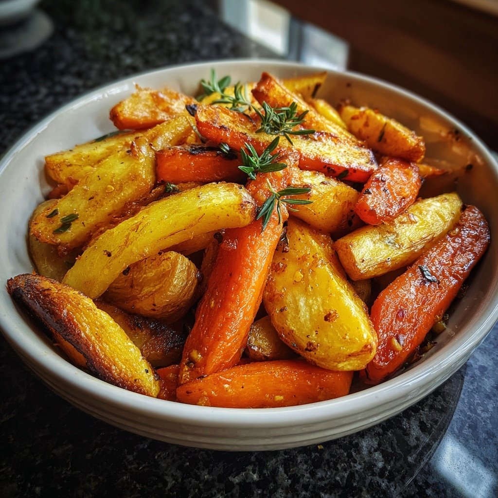 Gebratenes Wurzelgemüse mit Kräutern