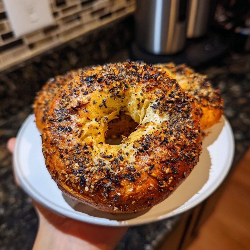 Protein Bagels mit Everything Gewürzmischung
