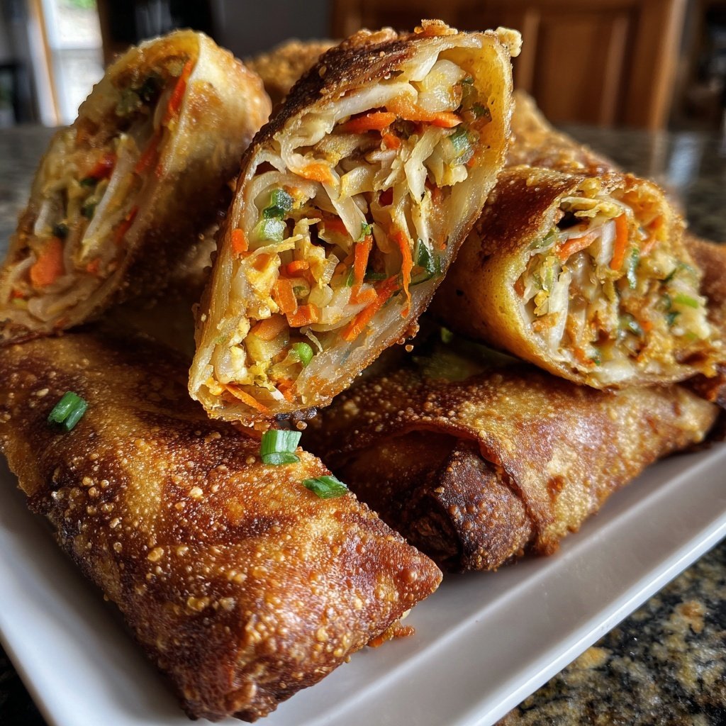 Knusprige Gemüse Eierrollen