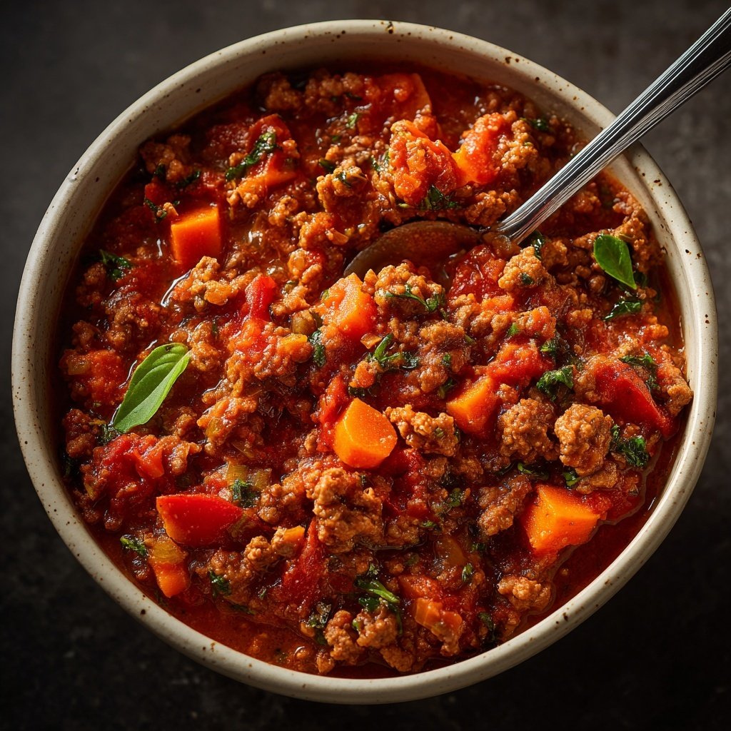 Gemüseeinfleisch-Bolognese-Soße