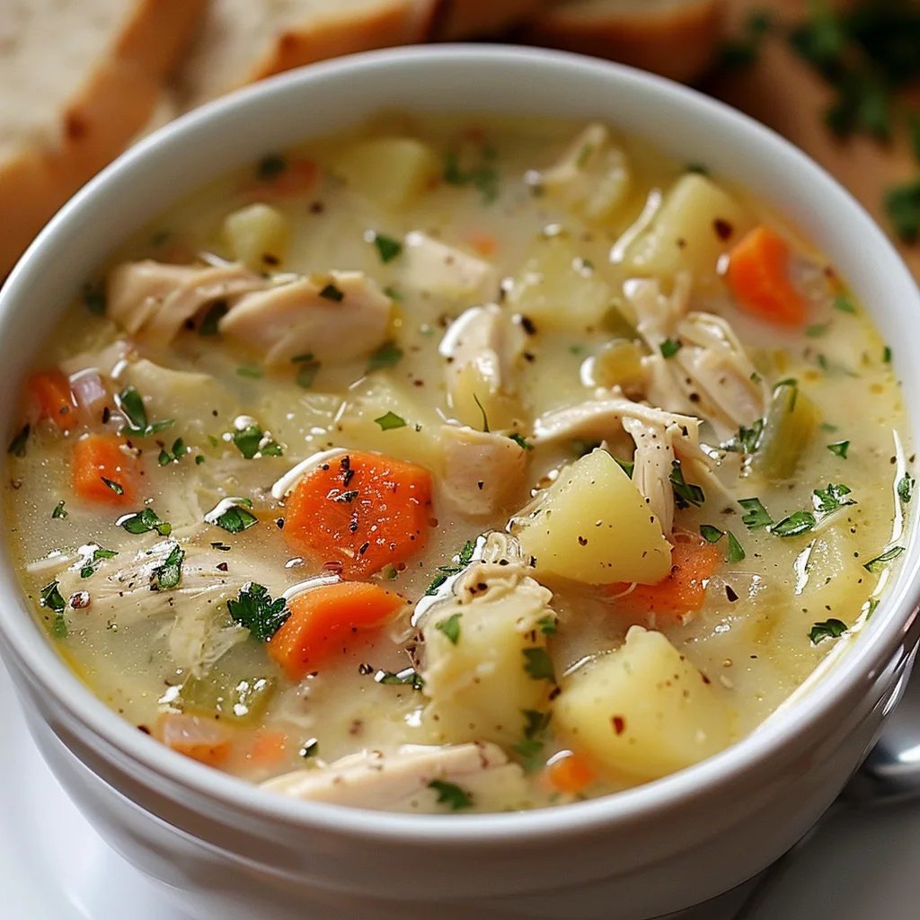 Herzhafte Hühner-Kartoffelsuppe