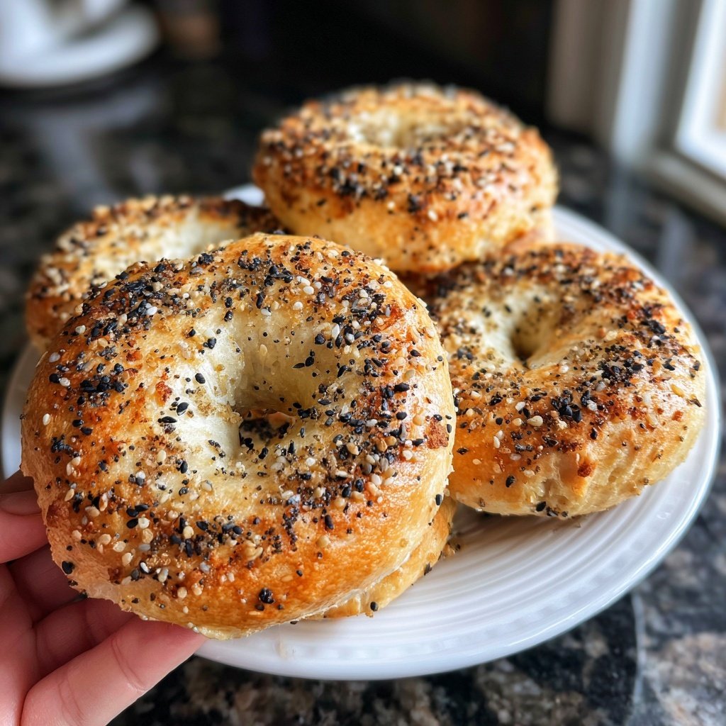 Protein Bagels mit Kaffee Espresso Pulver