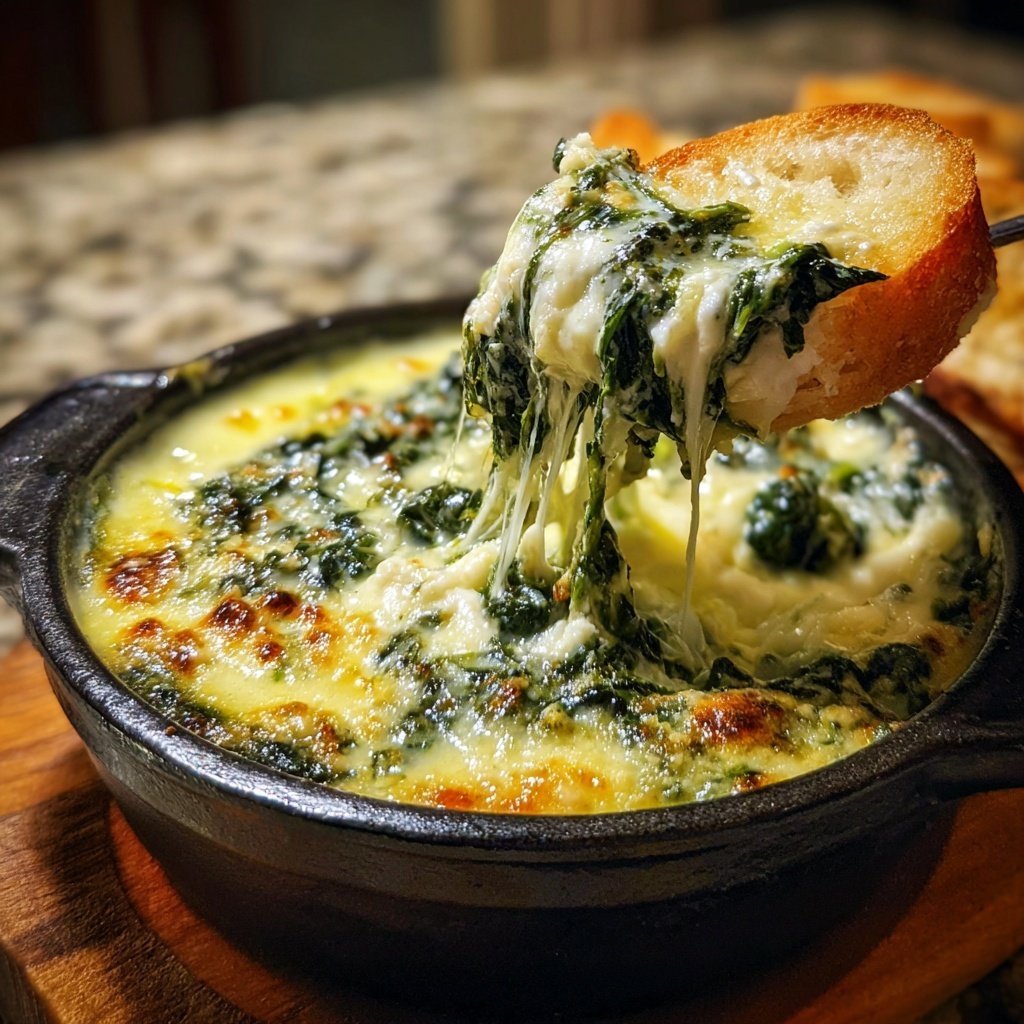 Kerzenschein Spinat und Feta Fondue