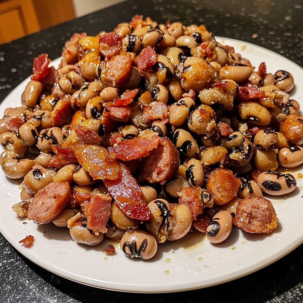 Schwarzäugige Bohnen mit Speck Wurst
