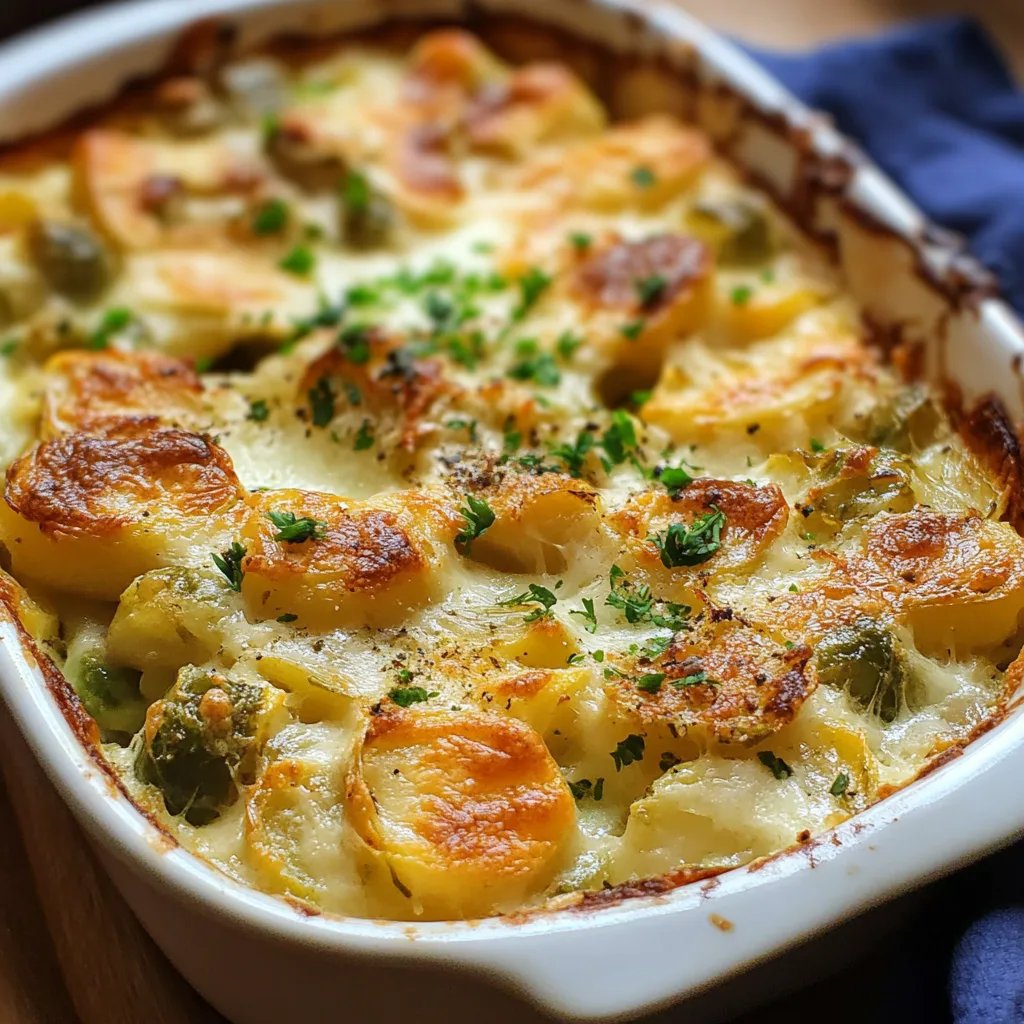 Rosenkohl-Auflauf mit Kartoffeln