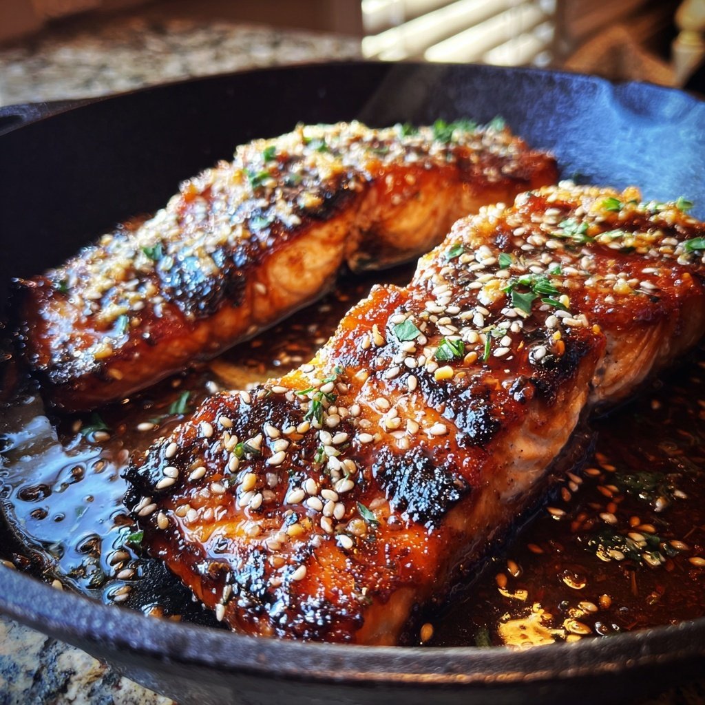 Gegrillter Lachs mit Sesam