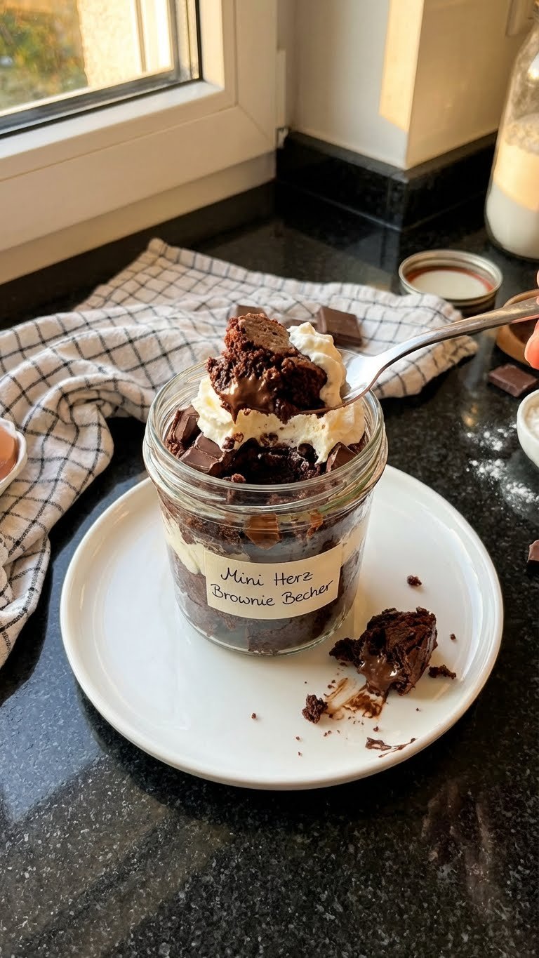 Mini Herz Brownie Becher