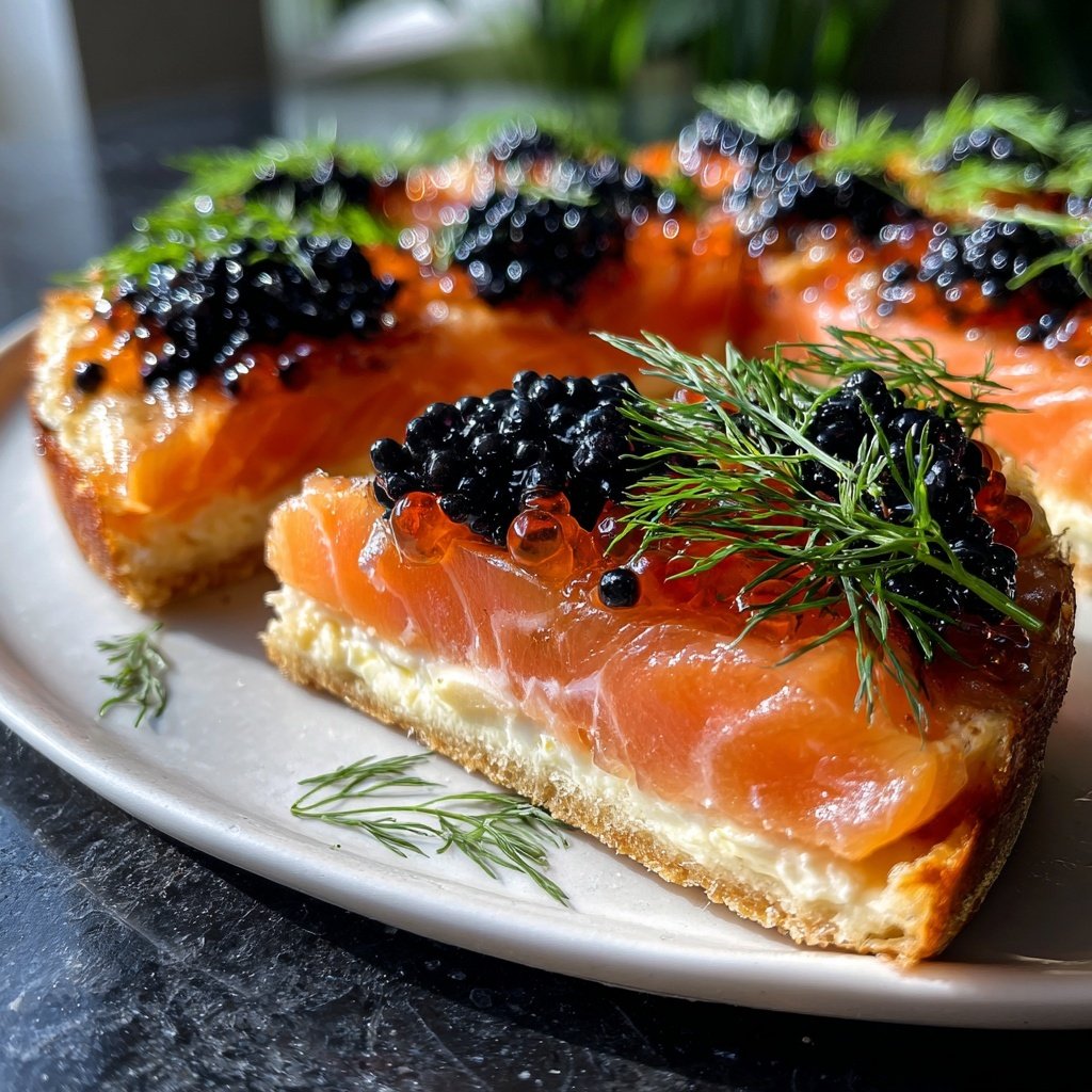 Lachs mit Kaviar und Dill