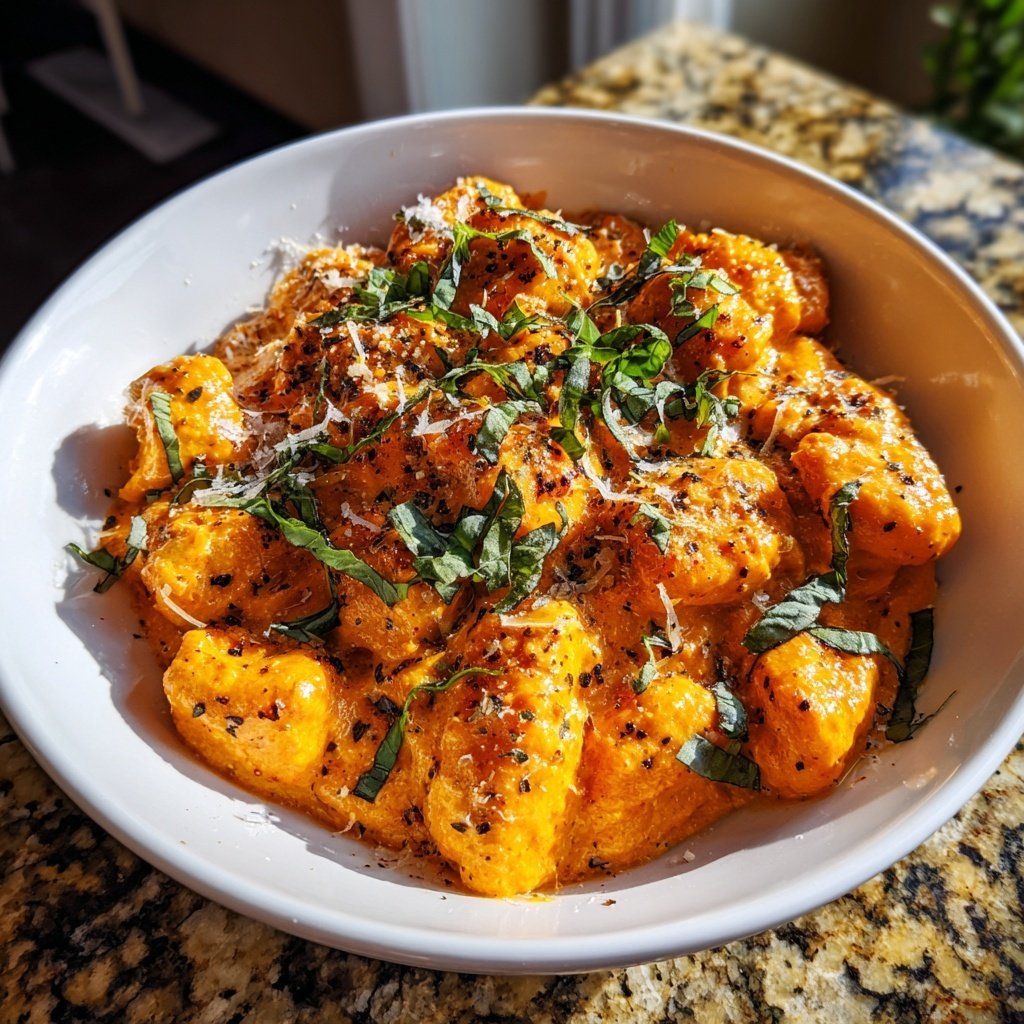 Vodka Sauce gebackenes Gnocchi cremig