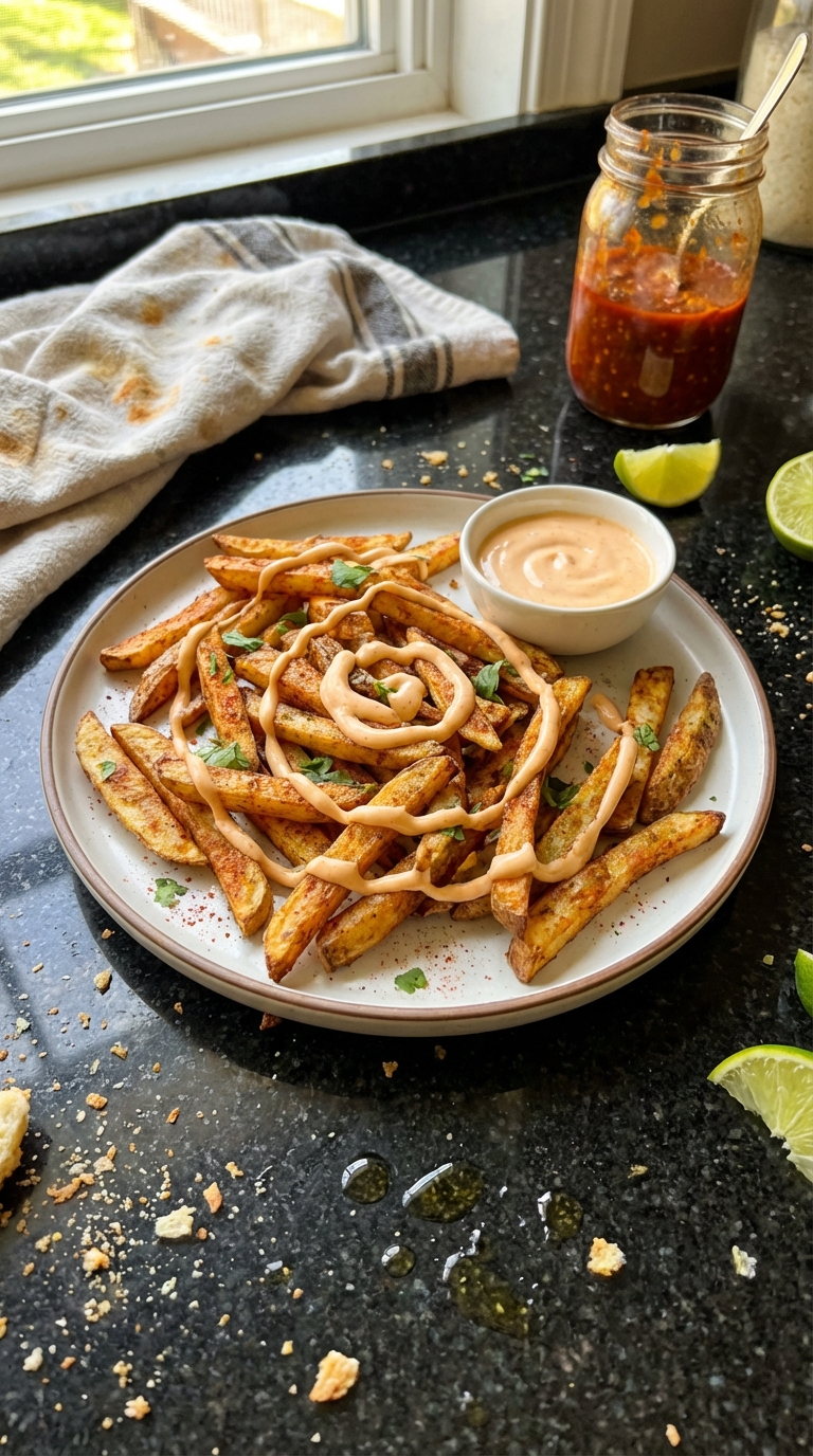 Sriracha Limetten Aioli Pommes