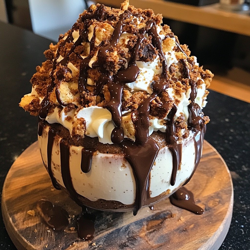 Lebkuchen-Parfait mit Schokoladensauce