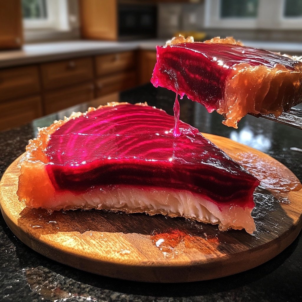 Geräucherter Rote Bete Lachs mit Glühweingel