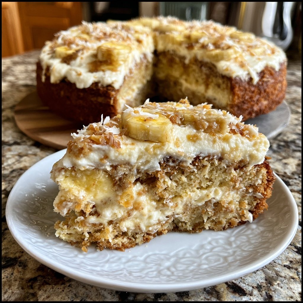 Bananen Kokosnuss Creme Torte