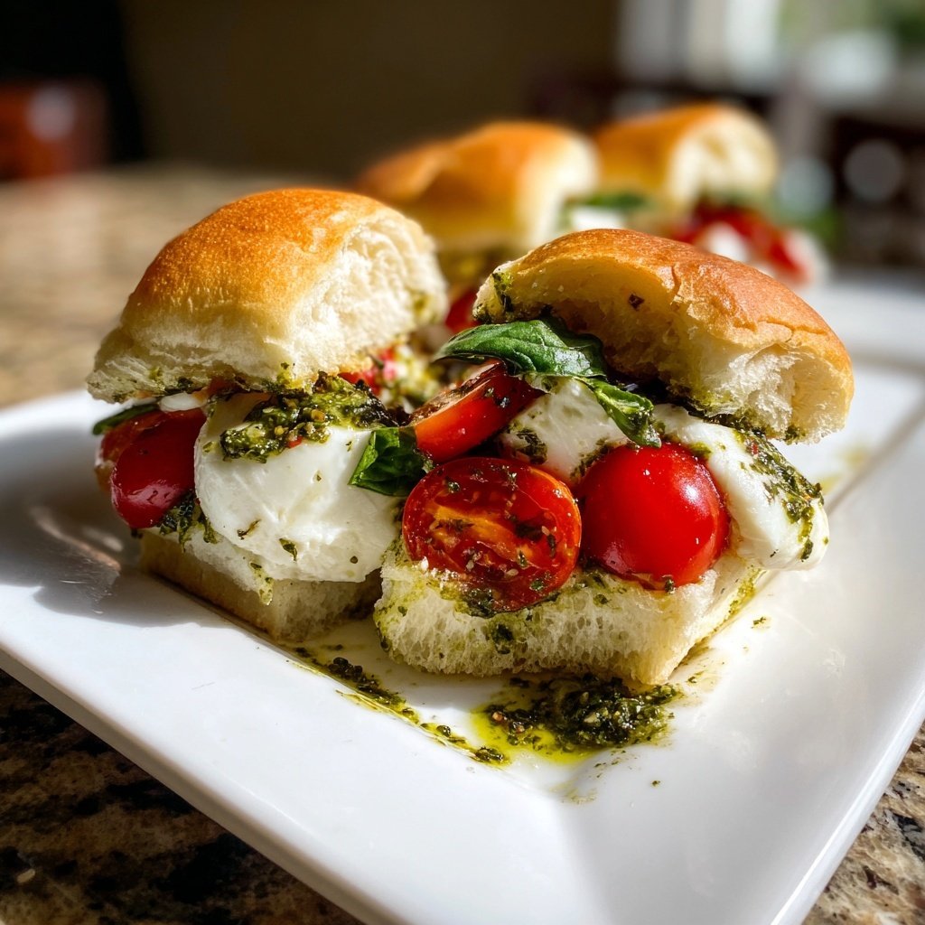 Mini Caprese Sliders mit Pesto