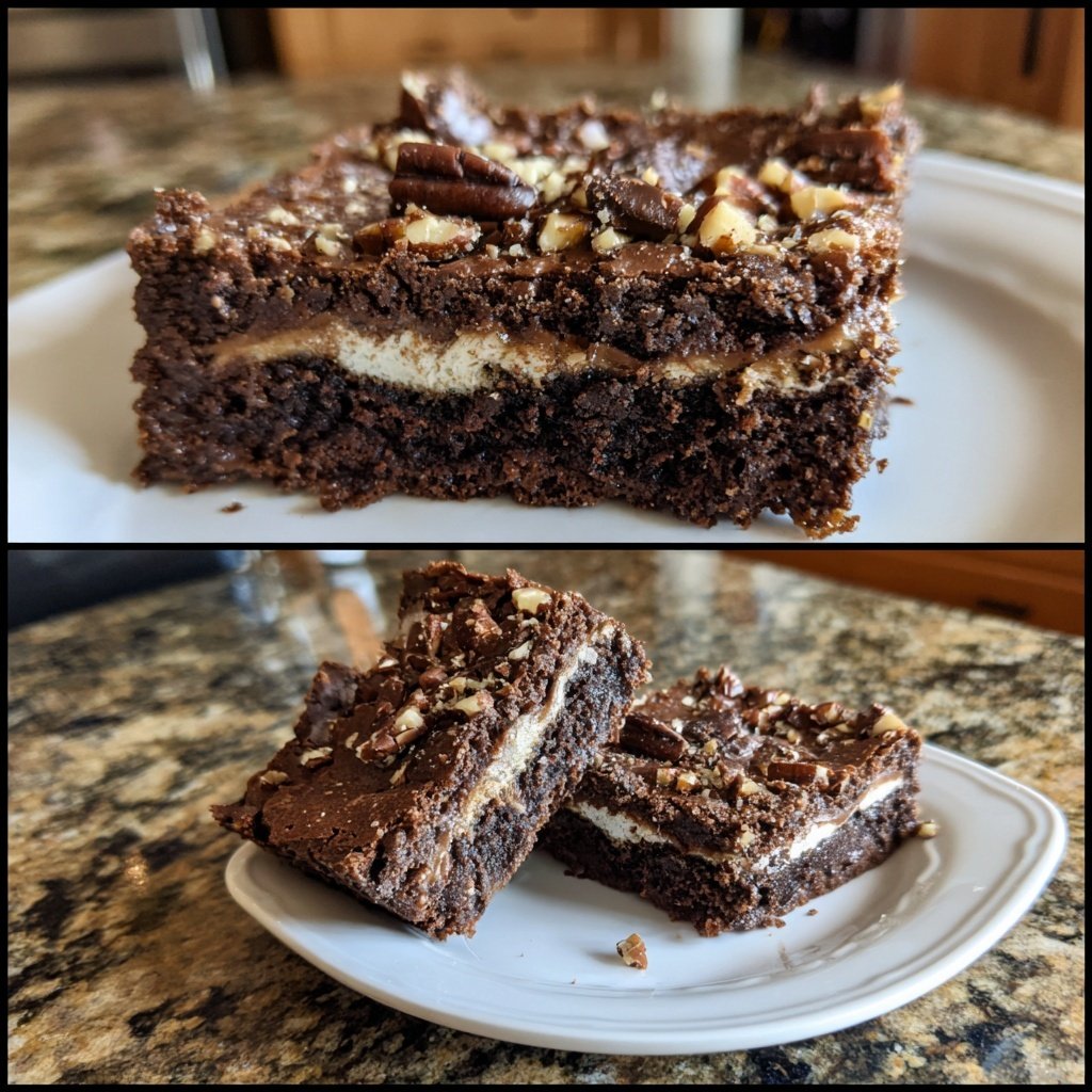 Nussige Topfen Brownie Tarte