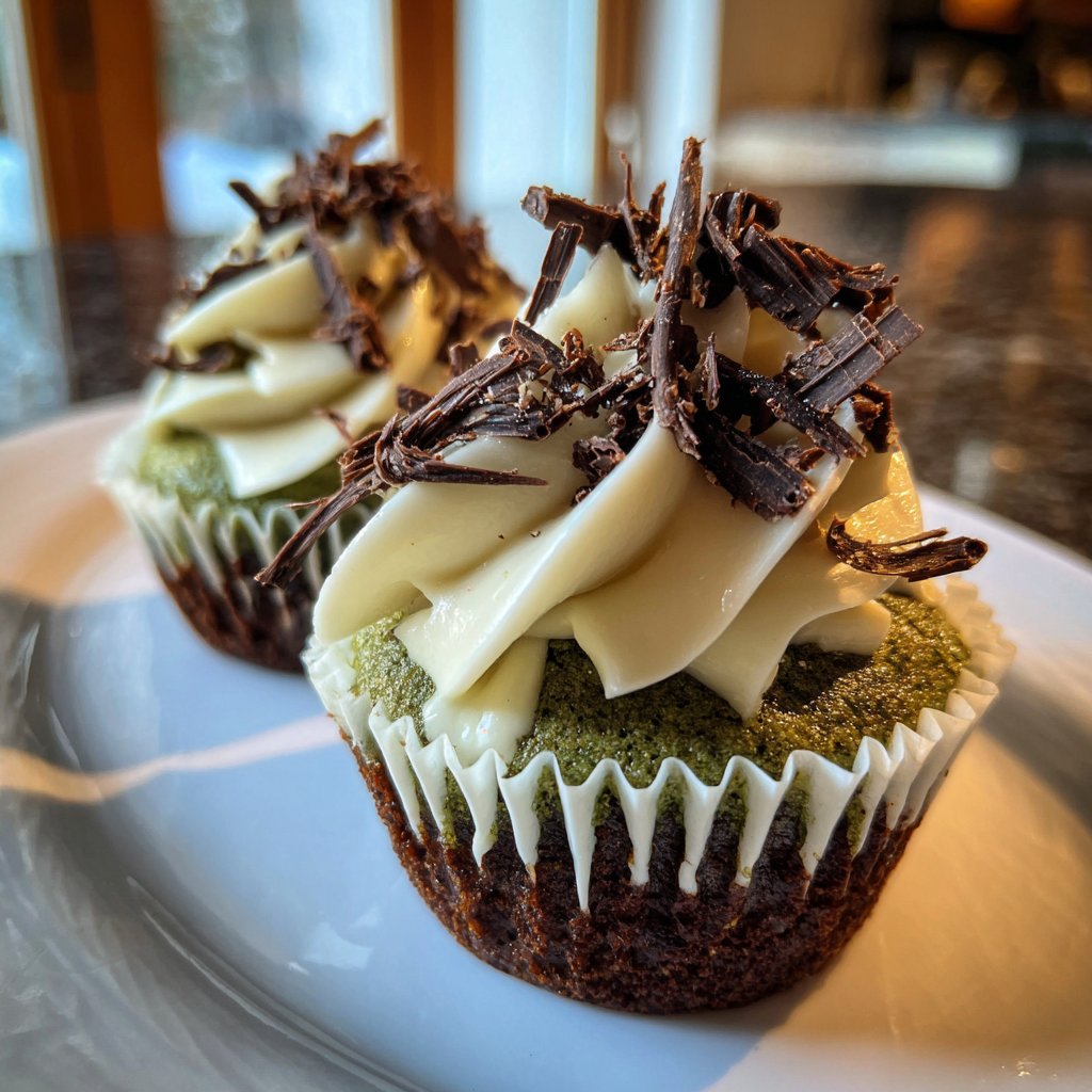 Grüne Samt Cupcakes