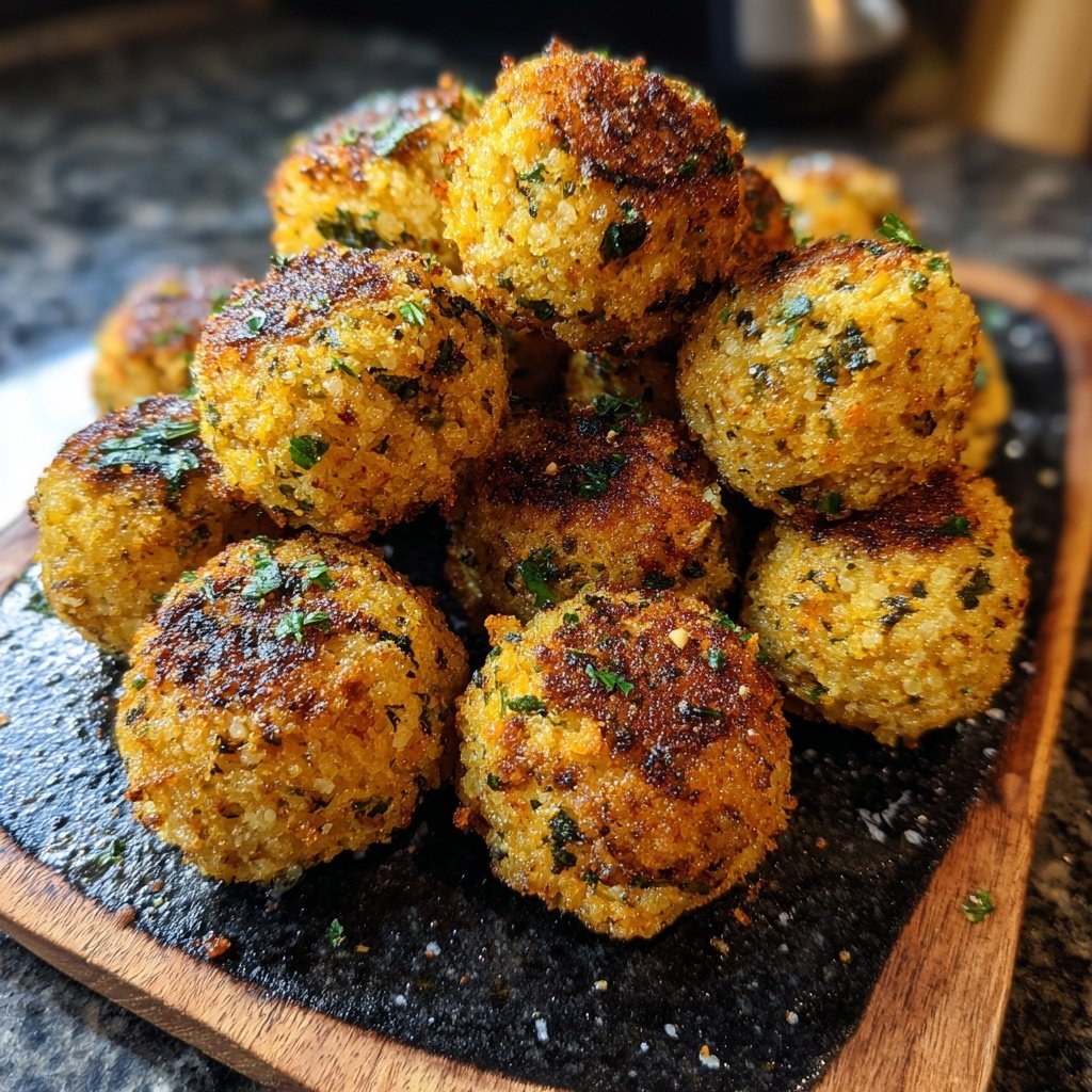 Curry-Blumenkohl-Reisbällchen
