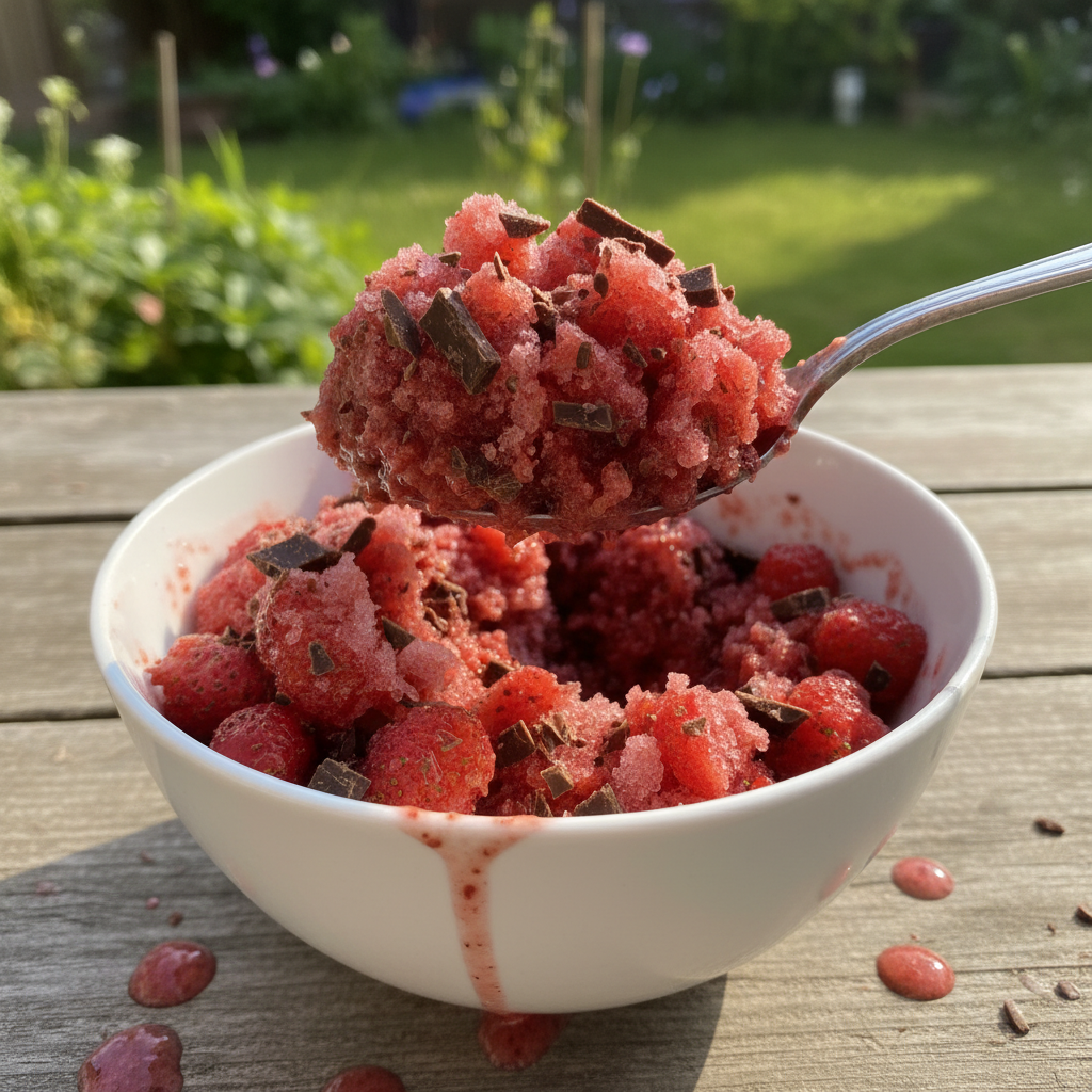 Schokoladen Erdbeer Granita